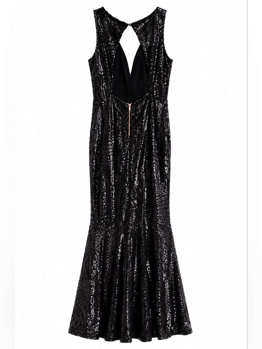 Good Time USA Black Sequin Evening Gown Prom Dress Mermaid Formal Maxi Size S - Picture 5 of 13